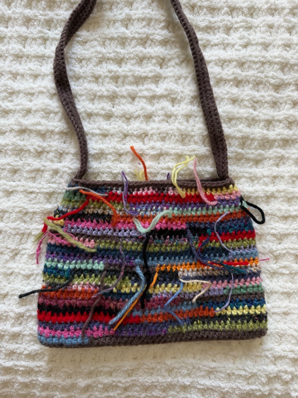 Custom scrappy yarn crochet bag